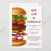 Hamburger Party | Fun Burger Celebration Einladung (Vorne/Hinten)