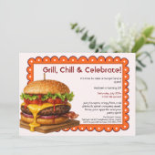 Hamburger Party | Fun Burger Celebration Einladung (Stehend Vorderseite)