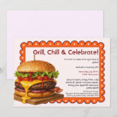 Hamburger Party | Fun Burger Celebration Einladung (Vorne/Hinten)