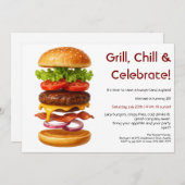 Hamburger Party | Fun Burger Celebration Einladung (Vorne/Hinten)