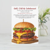 Hamburger Party | Fun Burger Celebration Einladung (Stehend Vorderseite)