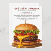 Hamburger Party | Fun Burger Celebration Einladung (Vorne/Hinten)