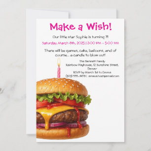 Hamburger-Party-Grillfest   Kindergeburtstag Einladung