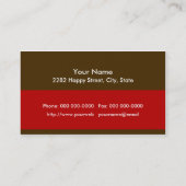 Hamburger Platter Business Card Visitenkarte (Rückseite)