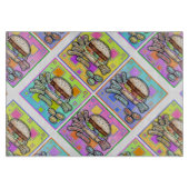 HAMBURGER Pop Art GLAS SCHNEIBEN Schneidebrett (Vorderseite)