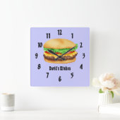 Hamburger Quadratische Wanduhr (Zuhause)