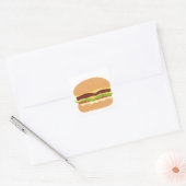 Hamburger Quadratischer Aufkleber (Umschlag)