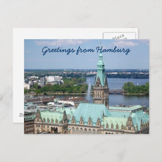 Hamburger Rathaus Postkarte (Vorne/Hinten)