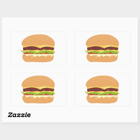Hamburger Rechteckiger Aufkleber (Blatt)