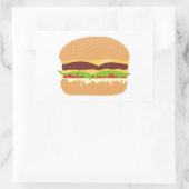 Hamburger Rechteckiger Aufkleber (Tasche)