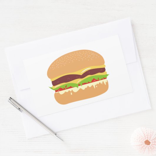 Hamburger Rechteckiger Aufkleber (Umschlag)