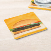 Hamburger Rechteckiger Pappuntersetzer (angewinkelt)