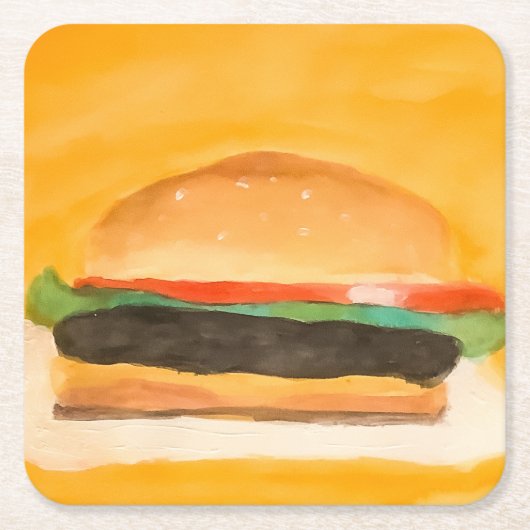 Hamburger Rechteckiger Pappuntersetzer (Vorderseite)