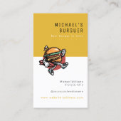 Hamburger Restaurant Food LKW Loyalty Mustard Visitenkarte (Rückseite)