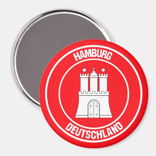 Hamburger RundEmblem Magnet (Vorderseite/Rückseite)