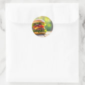 hamburger runder aufkleber (Tasche)