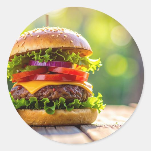 hamburger runder aufkleber (Vorderseite)