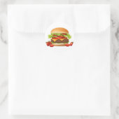 Hamburger Runder Aufkleber (Tasche)