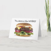HAMBURGER SAYS=YOU DESERVE THE WORKS-BIRTHDAY KARTE (Vorderseite)
