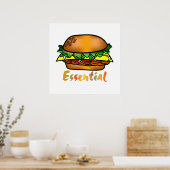 Hamburger sind unverzichtbar poster (Küche)