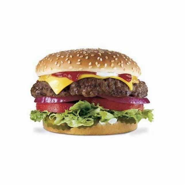 Hamburger-Skulptur Freistehende Fotoskulptur (Vorne)