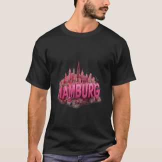 Hamburger Skyline Art - Vibranatic City Design T-Shirt
