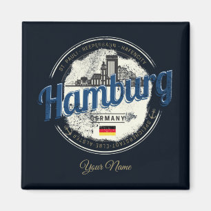 Hamburger Skyline Deutschland Vintage Urlaubs-Souv Magnet
