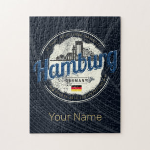 Hamburger Skyline Deutschland Vintage Urlaubs-Souv Puzzle