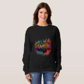 Hamburger Skyline-Kunst - Lebendiges Hansestadt-De Sweatshirt (Vorne ganz)