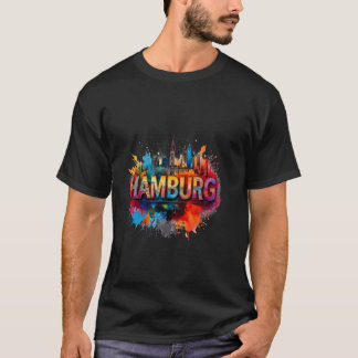 Hamburger Skyline-Kunst - Lebendiges Hansestadt-De T-Shirt