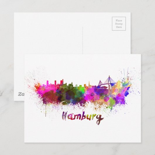 Hamburger Skyline Postkarte (Vorne/Hinten)