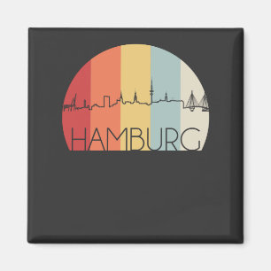 Hamburger Skyline Retro Magnet
