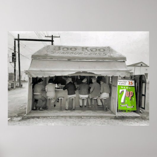 Hamburger Stand Art, Text hinzufügen Poster (Vorne)