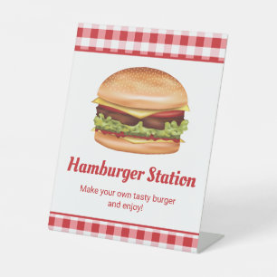 Hamburger-Station Burger-Bar Mach deinen eigenen B Sockelschild