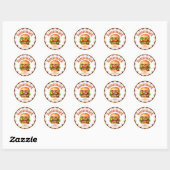 Hamburger Sticker | Juicy Burger Kawaii Label | Fa (Blatt)