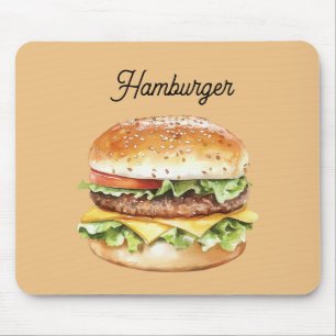 Hamburger Tomate Salat Käse Mousepad