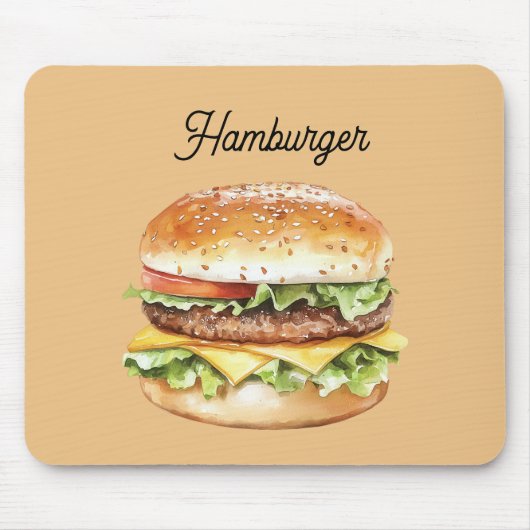 Hamburger Tomate Salat Käse Mousepad (Vorne)