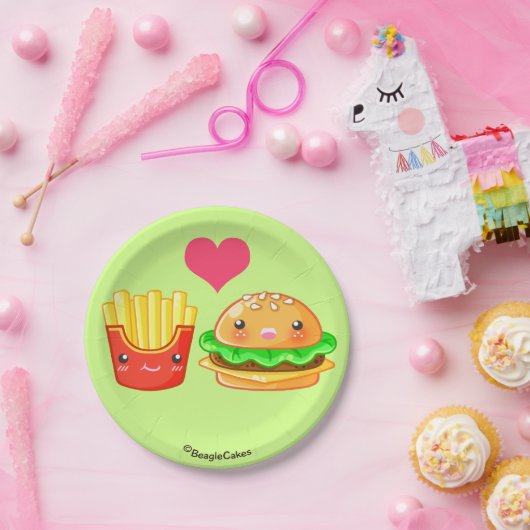 Hamburger-u. Fischrogen-PapierTeller 7" Pappteller (Party)