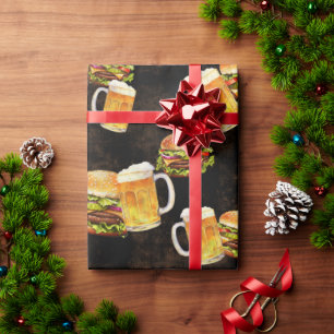 Hamburger und Bier  Geschenkpapier