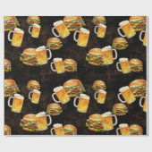 Hamburger und Bier  Geschenkpapier (Flach)