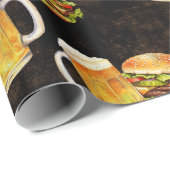 Hamburger und Bier  Geschenkpapier (Rolleneckpunkt)