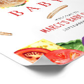 Hamburger und Flaschen Oh Baby Dusche Willkommen Poster (Ecke)