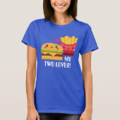 Hamburger und Französisch Fries zwei Lieben Kawaii T-Shirt (Vorderseite)