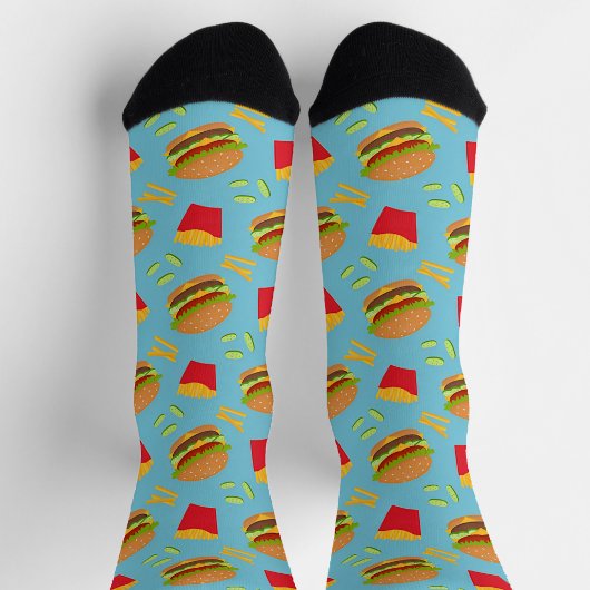 Hamburger und Fries Art Happy Awareness Socken