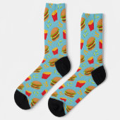 Hamburger und Fries Art Happy Awareness Socken (Linkes Detail)