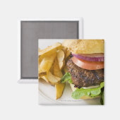 Hamburger und Fries Magnet (Vorderseite/Rückseite)
