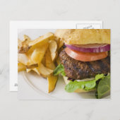 Hamburger und Fries Postkarte (Vorne/Hinten)