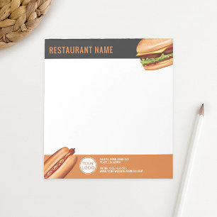 Hamburger und Hot Dog Fast Food Restaurant nach Ma Notizblock