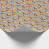 Hamburger und Hot Dog Muster Geschenkpapier (Ecke)