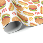 Hamburger und Hot Dogs Geschenkpapier (Rolleneckpunkt)